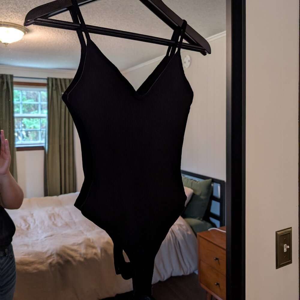 Lulu's Knit V Neck Bodysuit